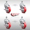 Service Caster 4 Inch SS Red Polyurethane Wheel Swivel 1/2 Inch Threaded Stem Caster Set Brake SCC-SSTS20S414-PPUB-RED-TLB-121315-4 - alternate 5